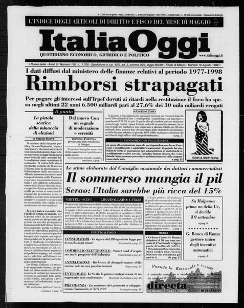 Italia oggi : quotidiano di economia finanza e politica